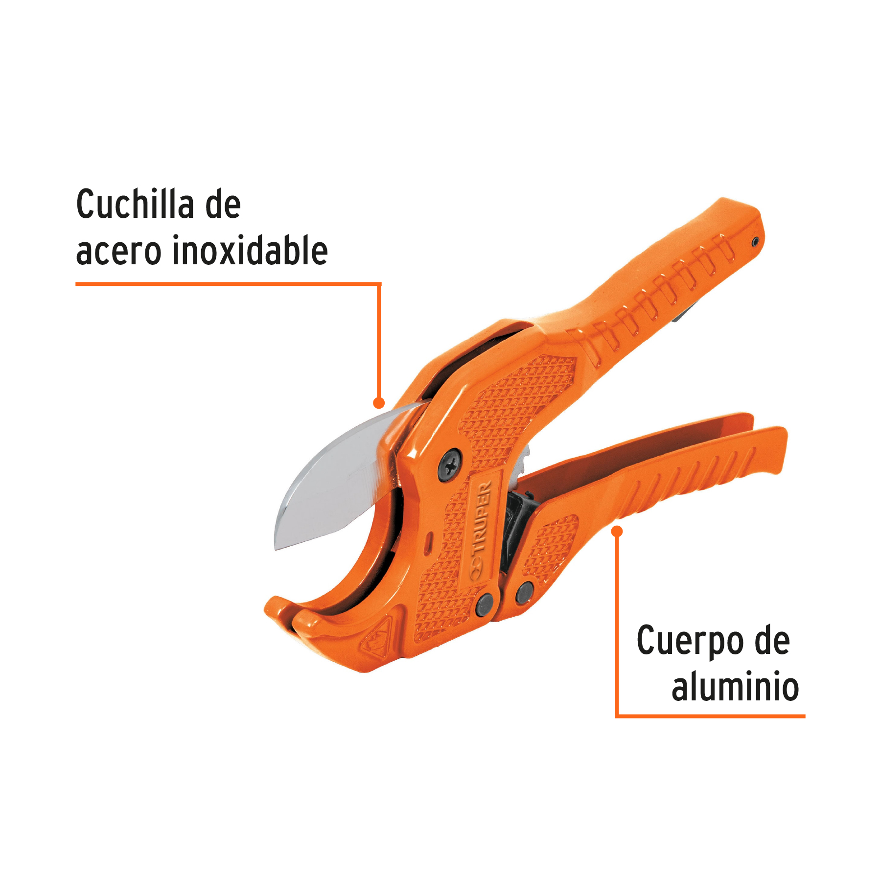 cortador de tubo de plástico, corte 1 5/8" (41 mm), truper cortador de tubo de plástico, corte 1 5/8" (41 mm), truper