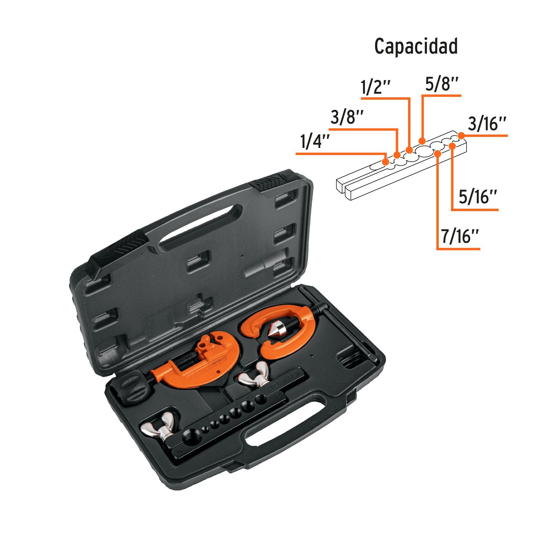 juego de cortador de tubo y avellanador, truper juego de cortador de tubo y avellanador, truper