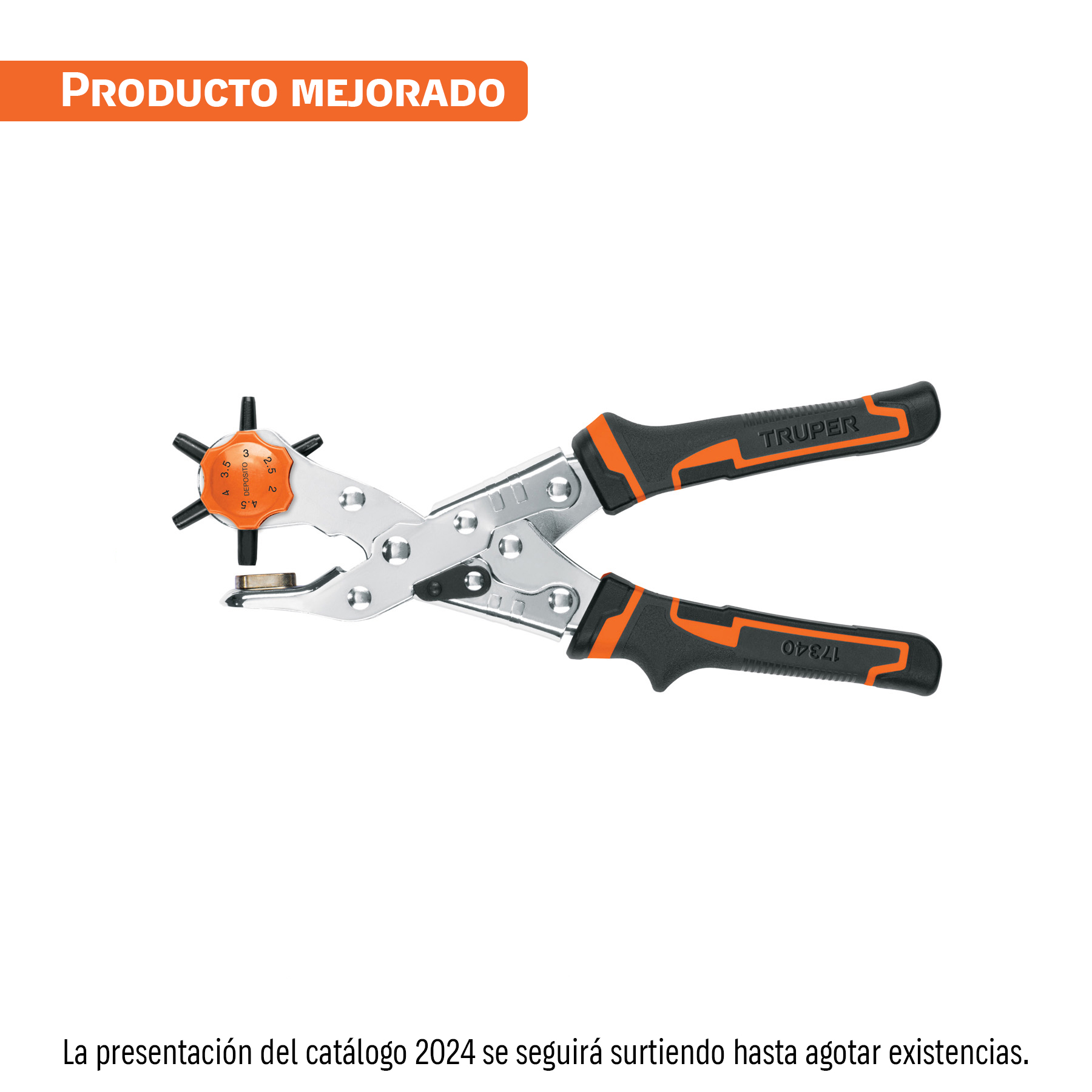 pinza sacabocados 9" mango de pvc, truper