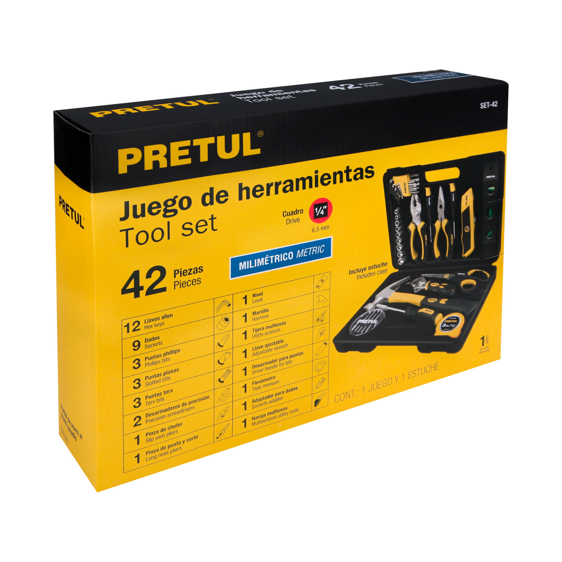 juego de herramientas, comfort grip, 42 piezas, pretul juego de herramientas, comfort grip, 42 piezas, pretul