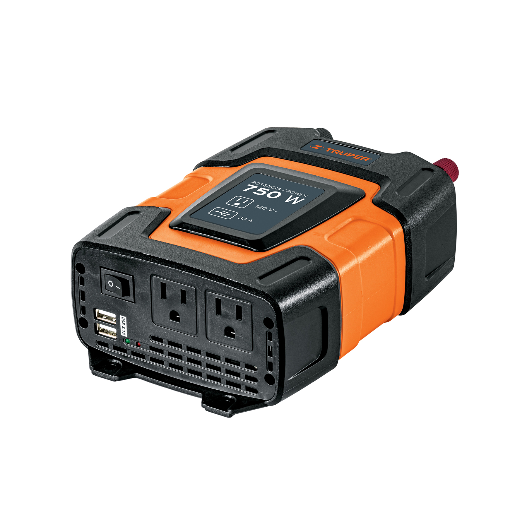 inversor de corriente truper 750 w con puertos usb modelo inco 750